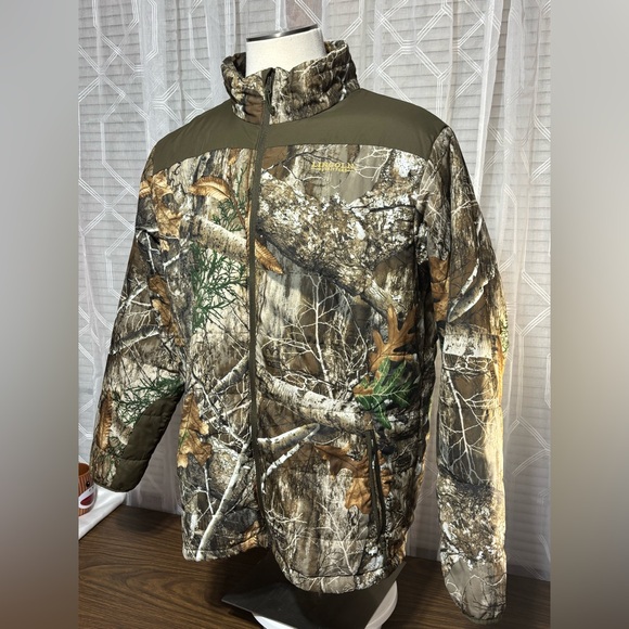 Lincoln Outfitters camouflage XL HUNTING JACKET 2 pockets No hood zip front 29”L - Picture 8 of 10